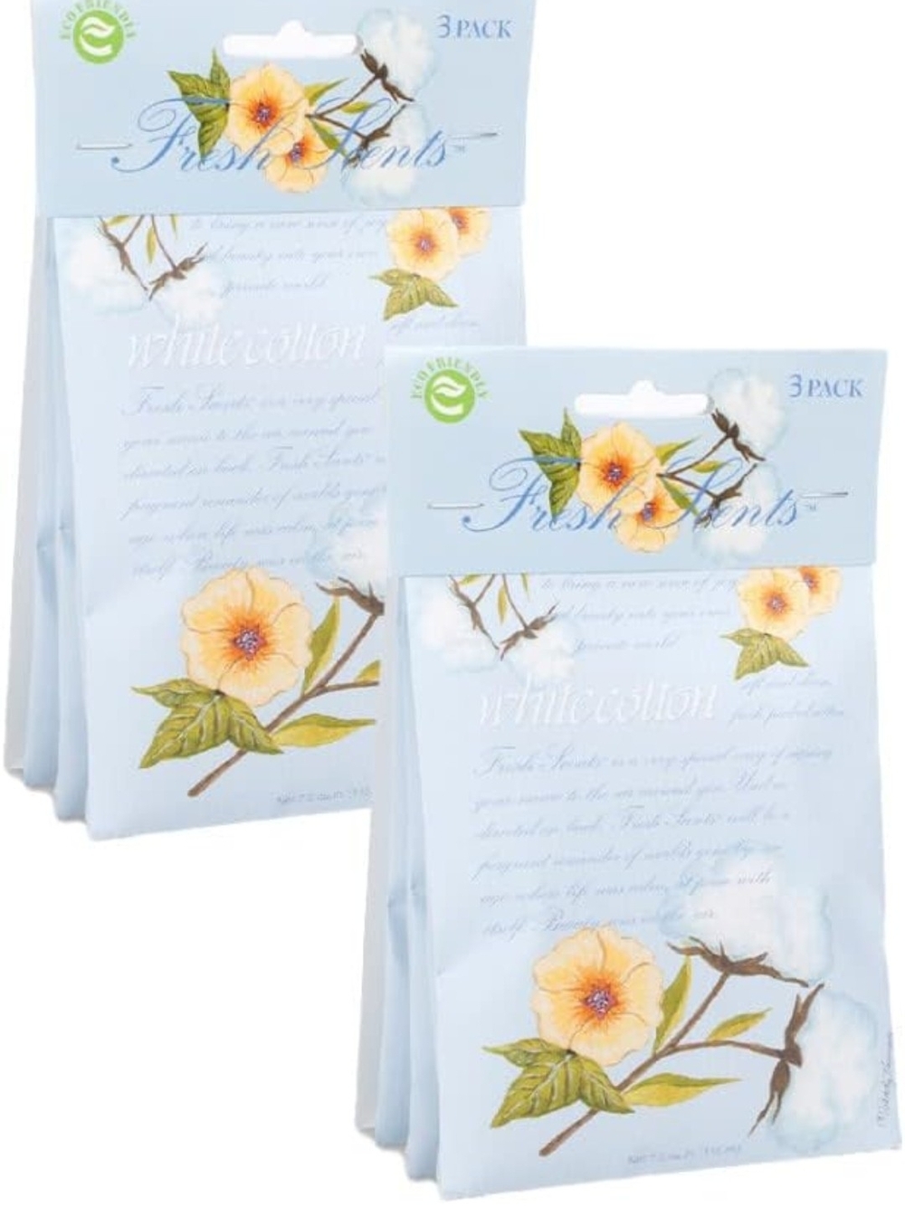 Fresh Scents White Cotton Scented Sachets Large 6 Pack Home Fragrance NEW